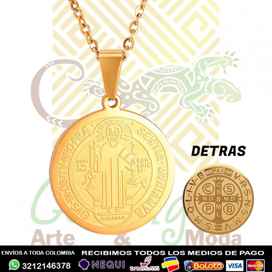 Medalla San Benito con decorado