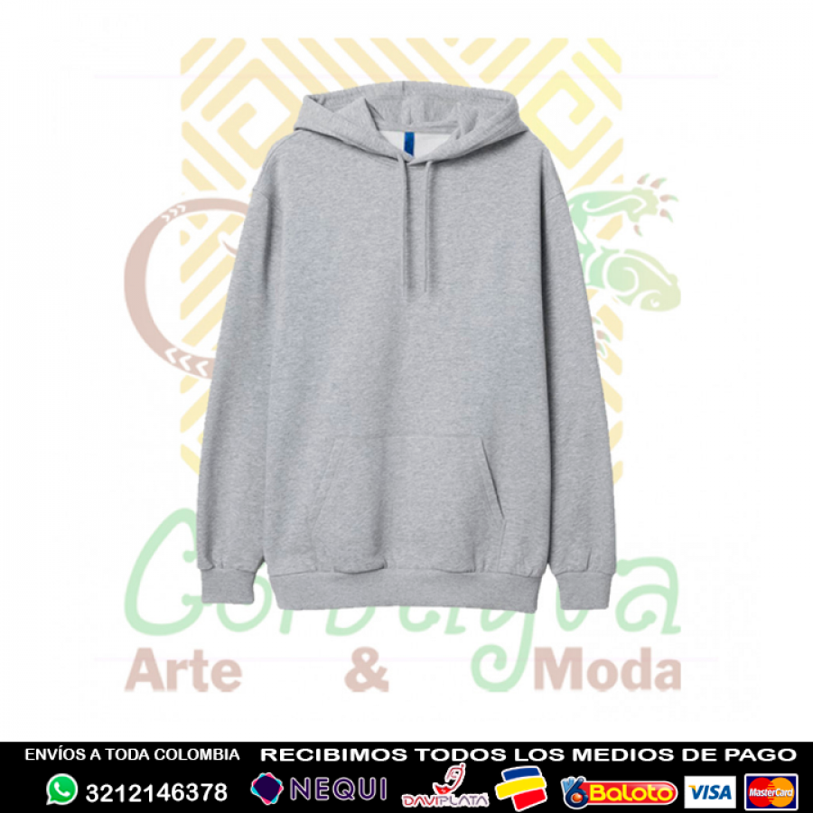 Buzo De Capota Gris Claro Unisex