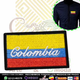 Parche Bandera De Colombia Y Nombre Bordado