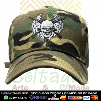 Gorra Camuflada  Bordada Calavera