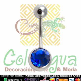 Piercing Ombligo Acero Corto Colores