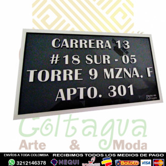 PLACA DIRECCION EN ACRILICO