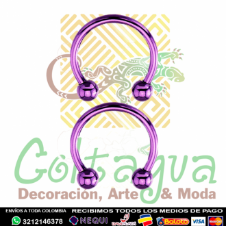 Piercieng Herradura -morado