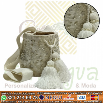 Mochila Wayúu Pequeña Diseño Pedrería