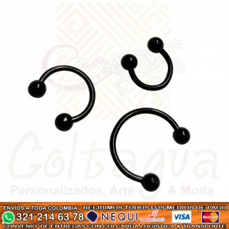 Piercing Herradura Negro