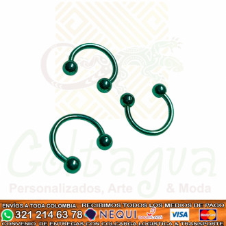 Piercing Herradura Verde