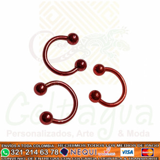 Piercing Herradura Rojo