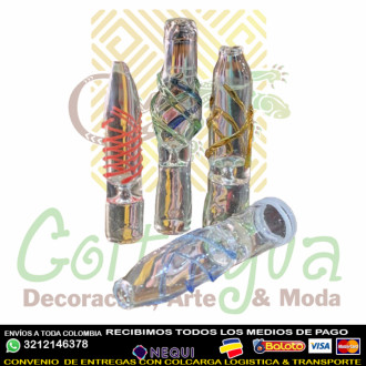 Pipa Boquilla Vidrio Espiral Colores