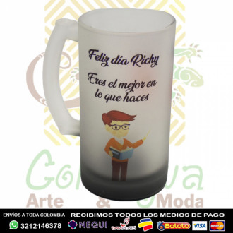 Vaso Cervecero Fondo Neón Personalizado