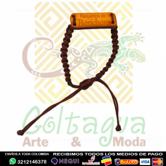 Pulsera Tejida Plana Placa Mdf