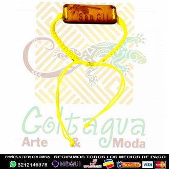 Pulsera Tejida Plana Placa Mdf